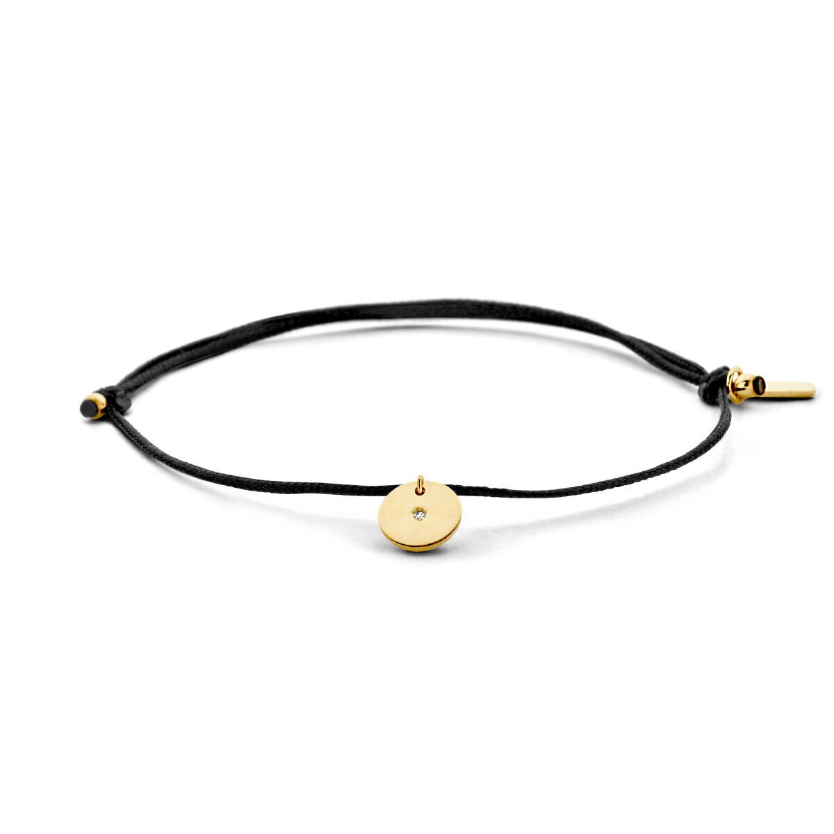 armband katoen rondje diamant 0.005ct h si 22 cm 14k