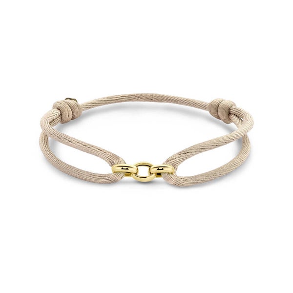 armband satijn beige 13 - 26 cm 14k