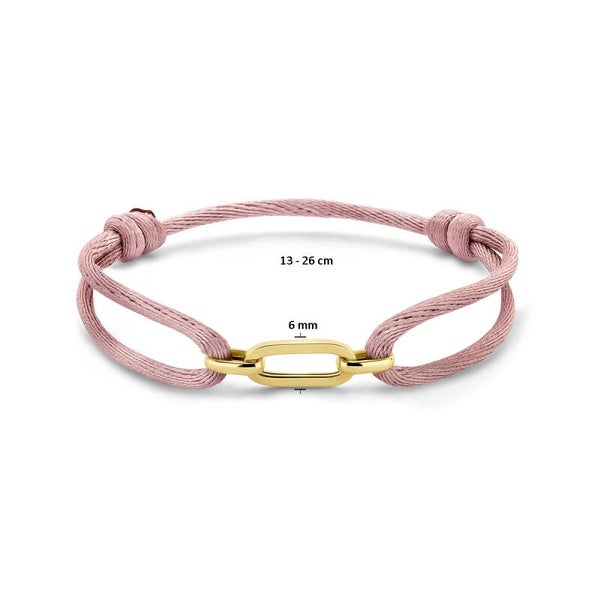 armband satijn zacht roze 13 - 26 cm 14k