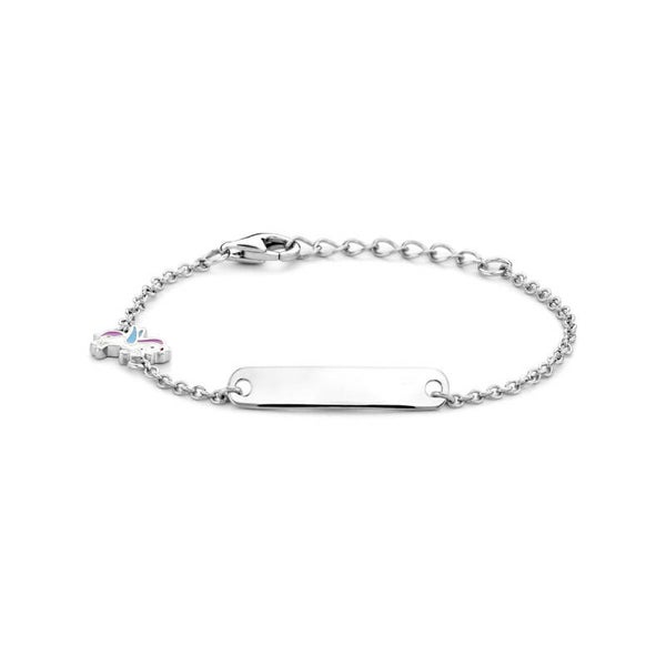 graveerarmband eenhoorn plaat 4,5 mm 11 + 2 cm zilver