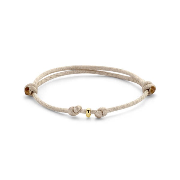 armband satijn beige 13 - 26 cm 14k