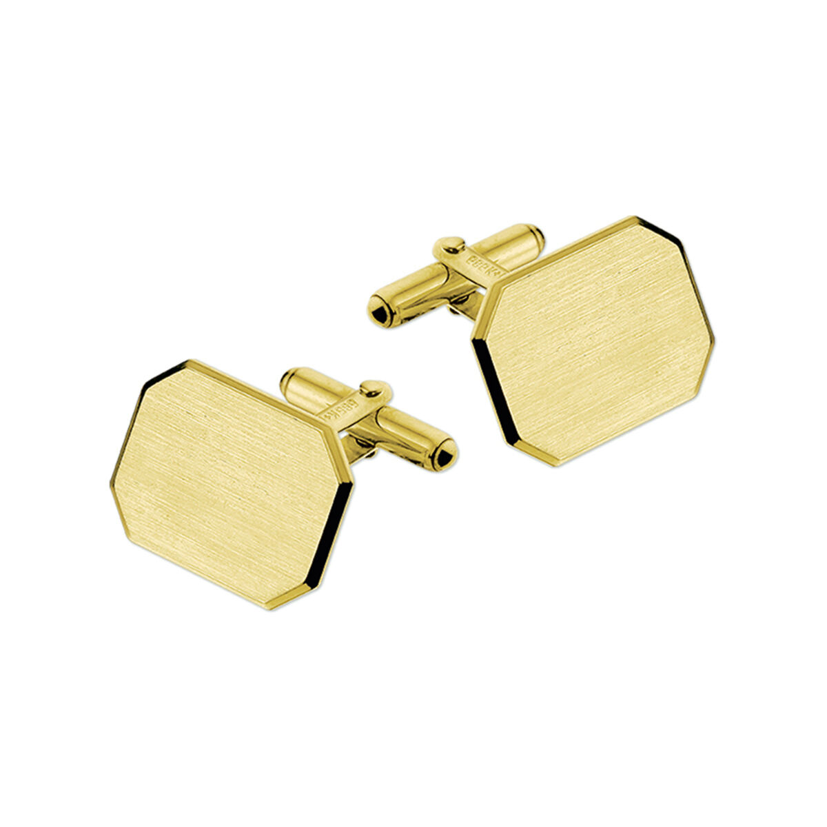 manchetknopen poli/mat gediamanteerd 14k goud