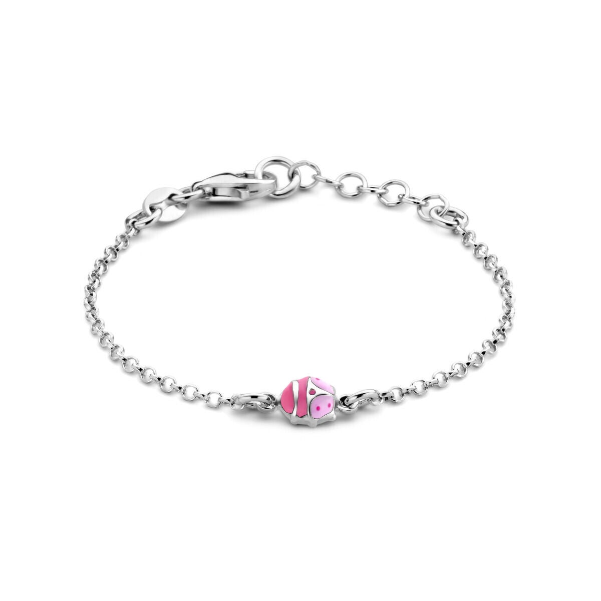 armband lieveheersbeestje 11 + 2 cm Zilver
