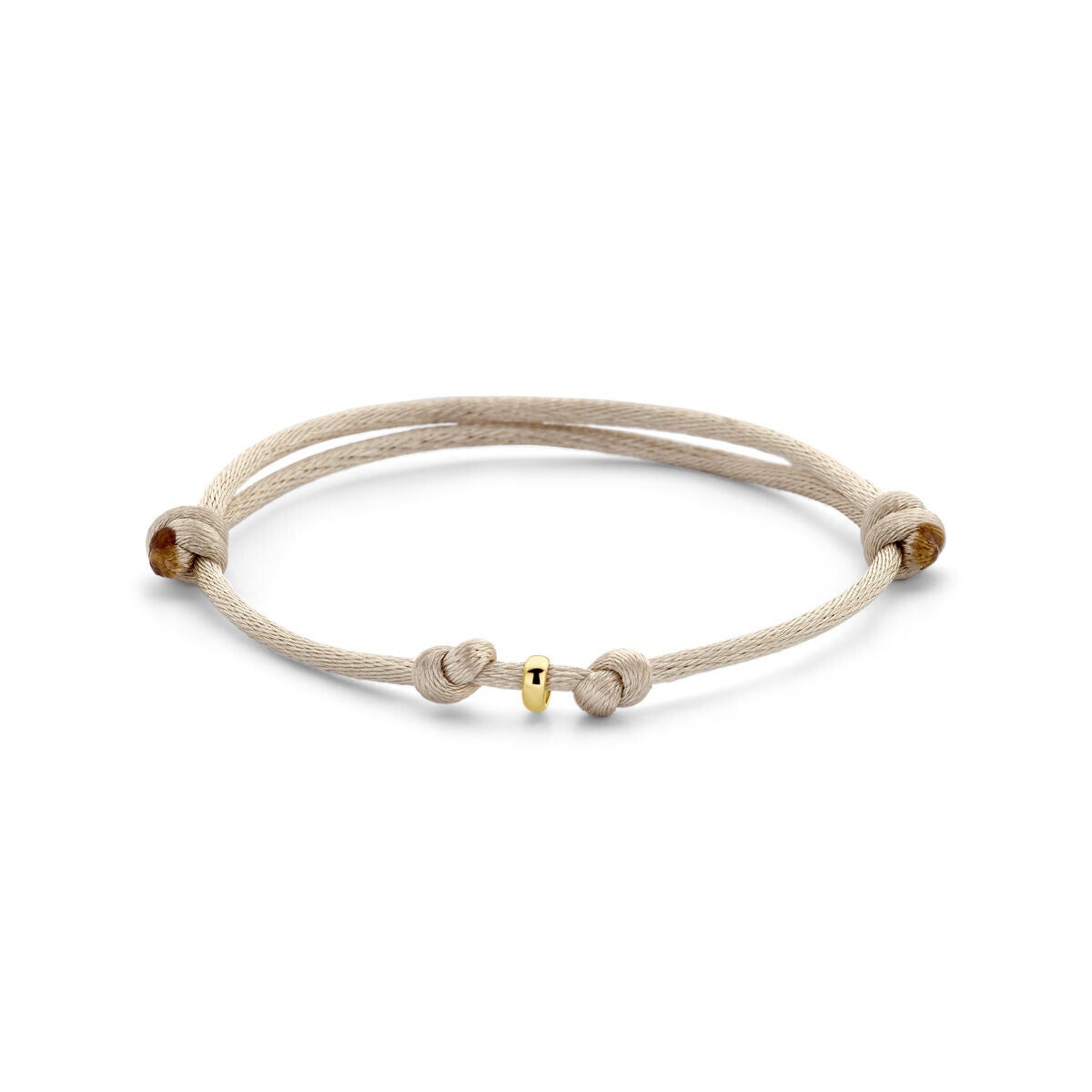 armband satijn beige 13 - 26 cm 14k