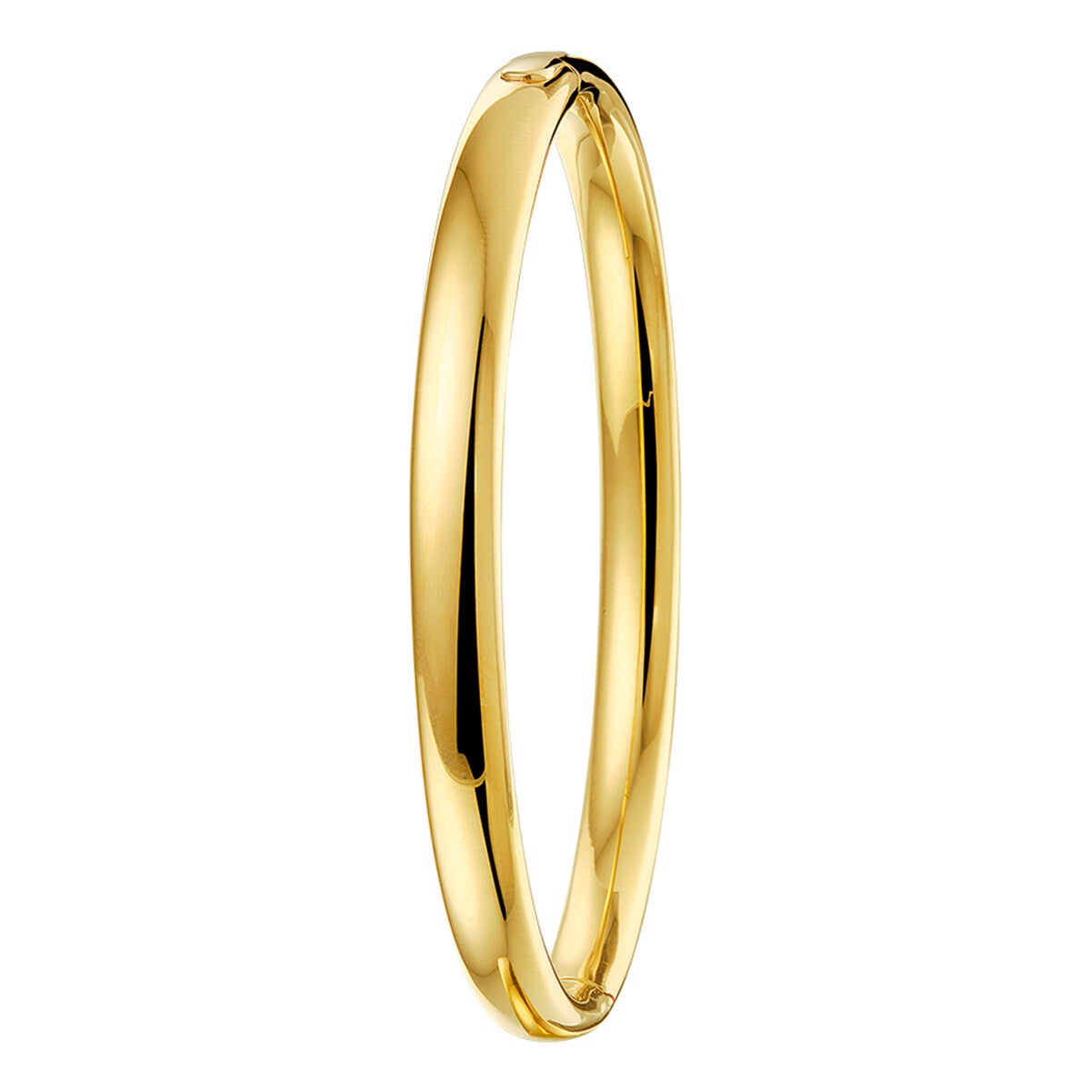 14 krt gouden dames bangle scharnier ovale buis 6 x 60 mm