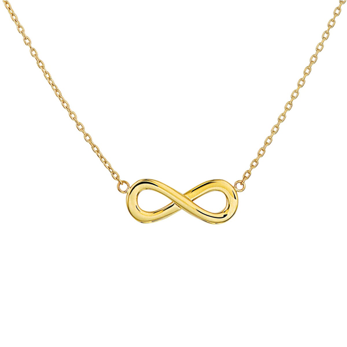 14 krt gouden dames collier infinity 41 + 4 cm gepolijst anker