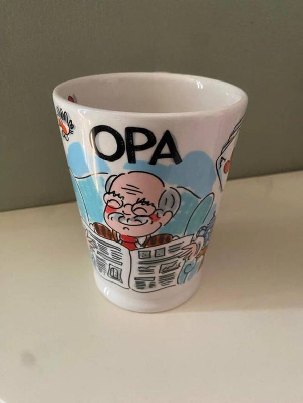 Blond Amsterdam Beker Opa - Grote Mok met Leuke Illustraties