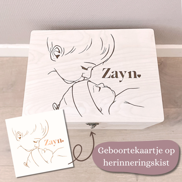 Geboortekist met geboortekaartje