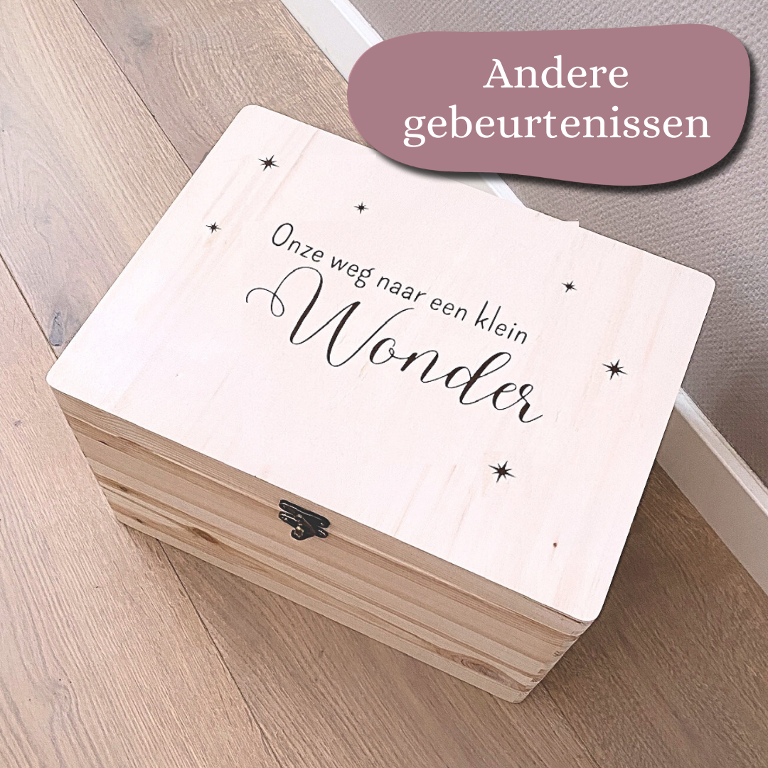 Herinneringskist - Ontwerp 'Onze weg naar een klein wonder'
