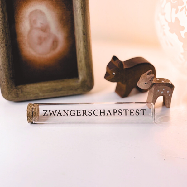 Glazen bewaarbuisje voor zwangerschapstest
