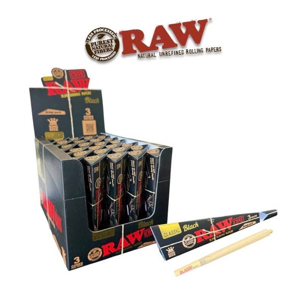 Raw Black Cones SCOOP King 3pk-30ct