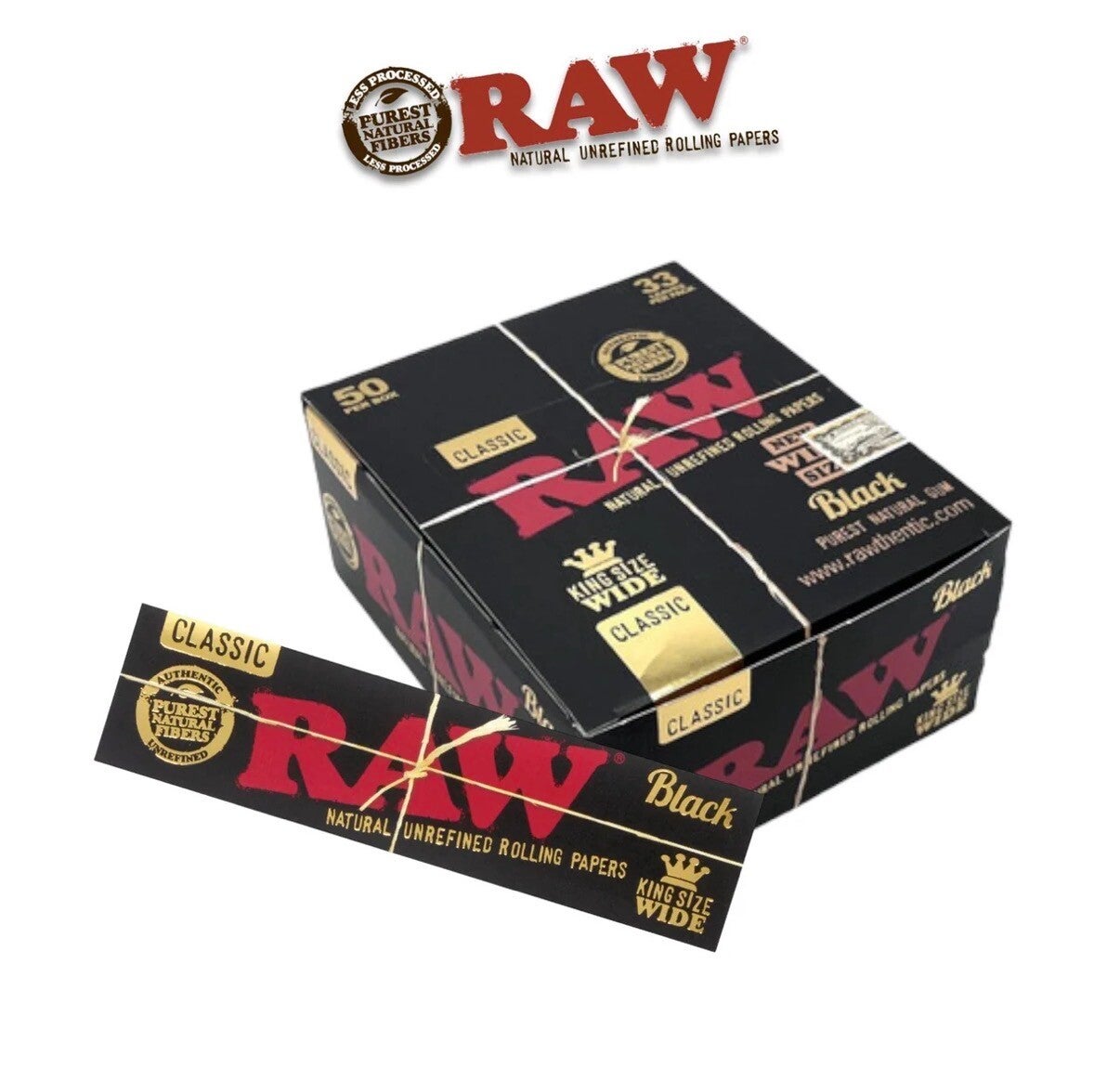 Raw Black Classic Papers King wide 50ct