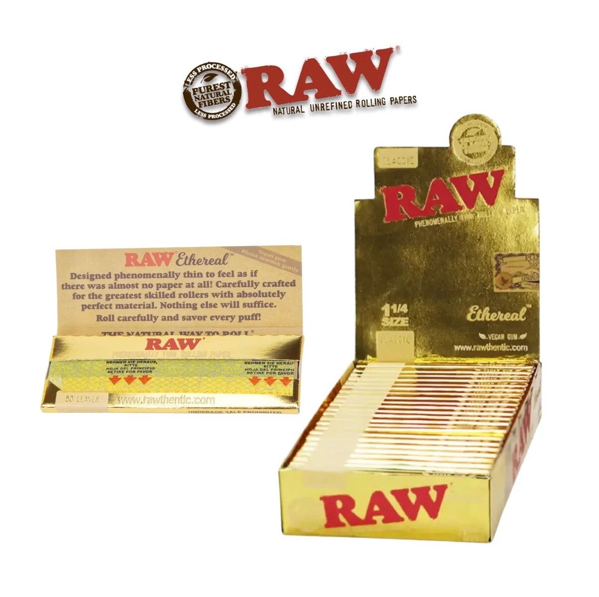 Raw Ethereal Gold 11/4 papers -24ct