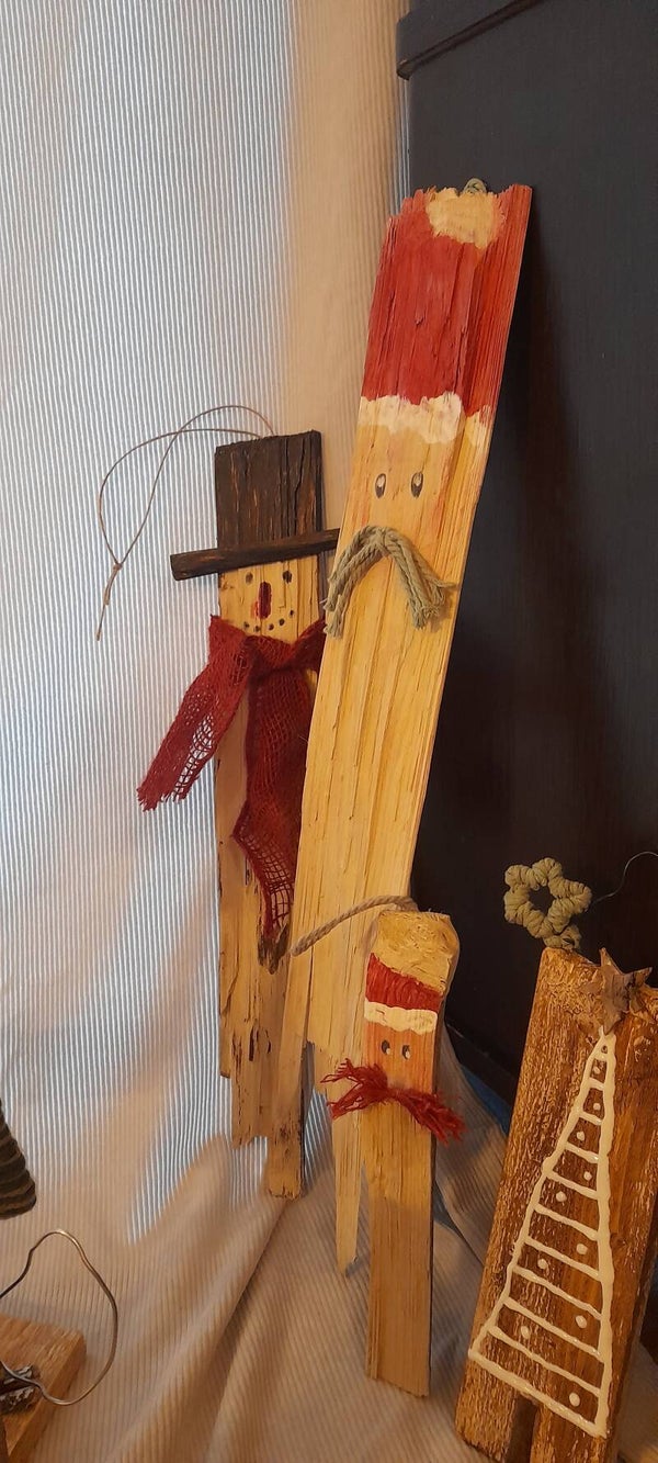 Holz Nikolaus Deko Set zum Hängen oder Stellen Höhe 50 cm