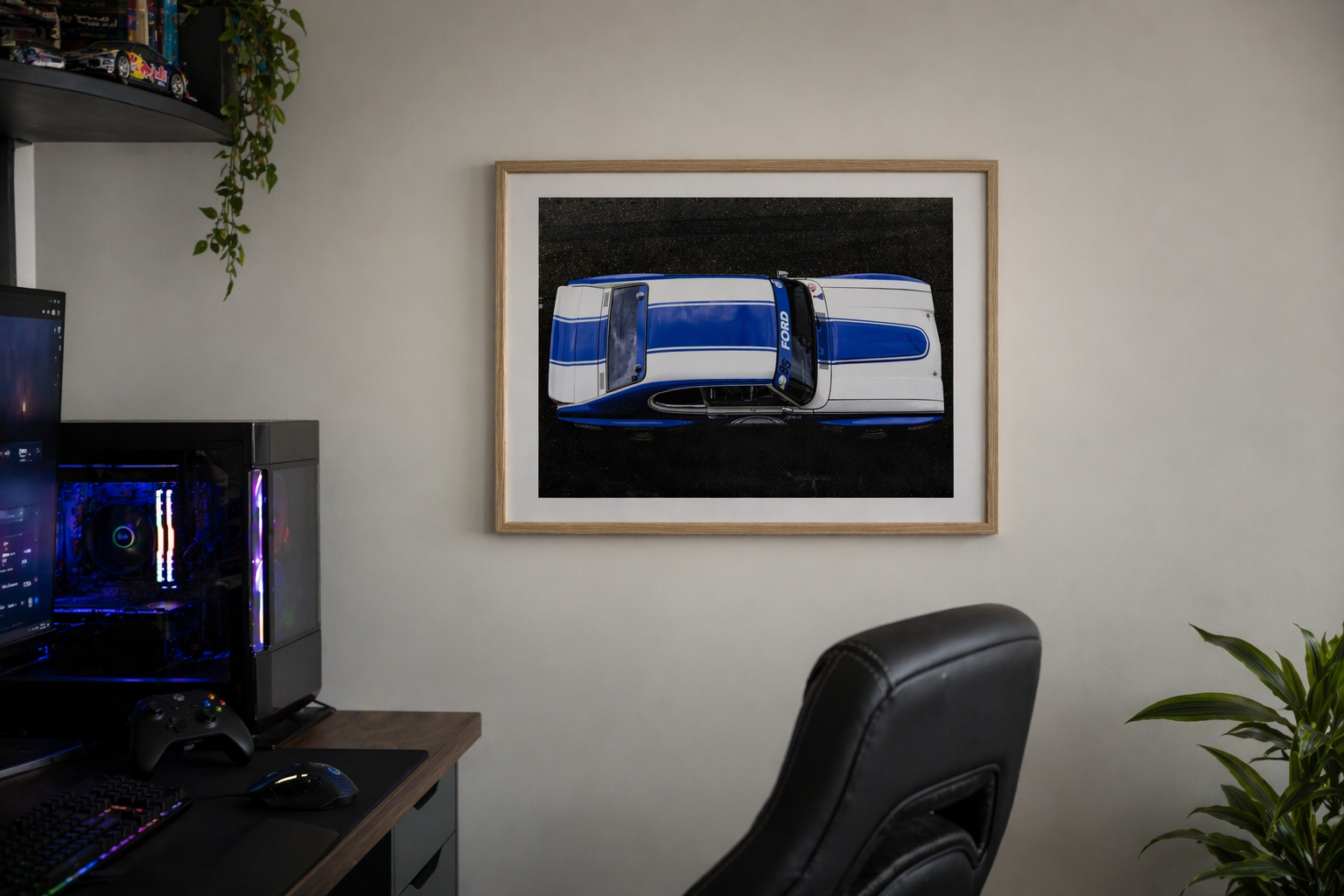 Ford Shelby Mustang #35 — Top-Down Racing Print
