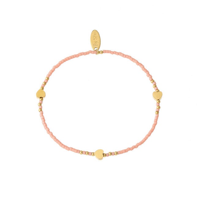 BY SHIR ARMBAND KRAALTJES ZALM ROZE HARTJES GOUD