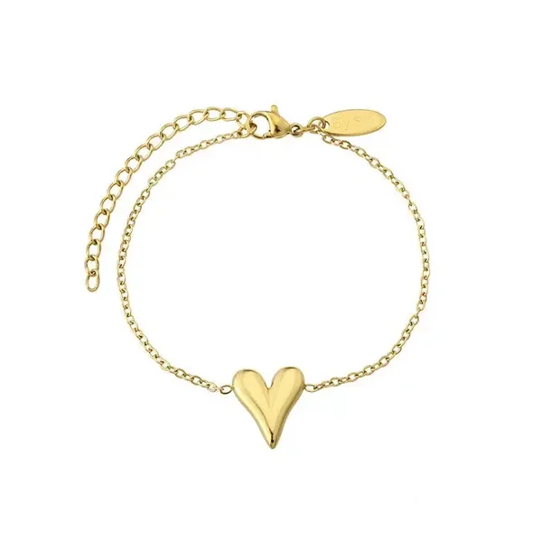 BY SHIR ARMBAND EDELSTAAL HART CHARM GOUD