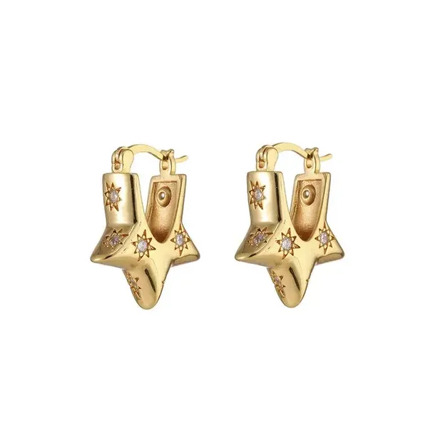 BY SHIR OORBELLEN LUXE STARS GOUD