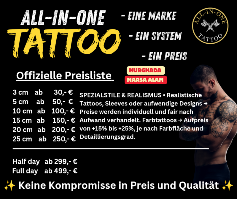 Offizielle Preisliste All-In-One Tattoo deutsch