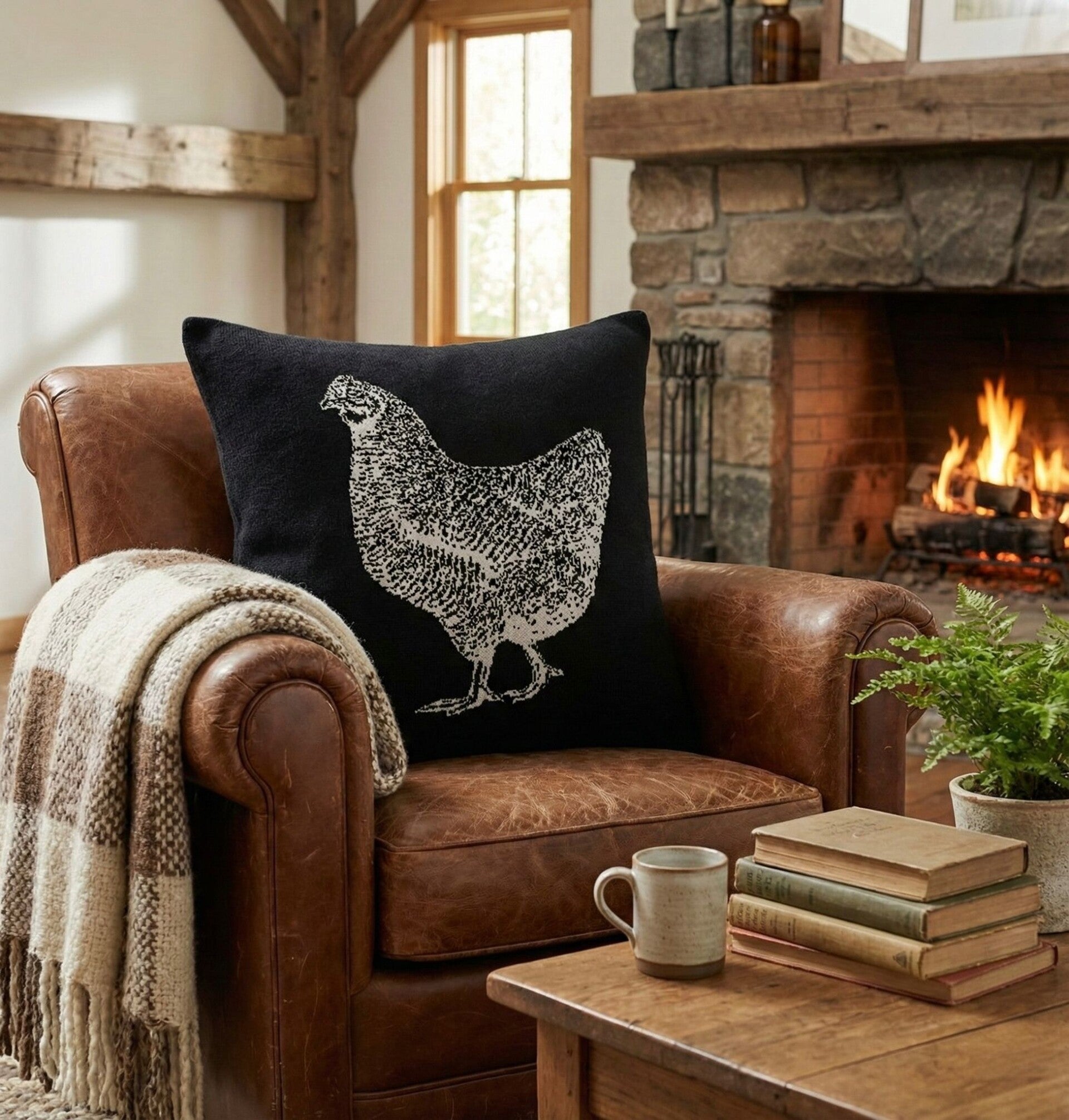 Chicken Knitted Pillowcase