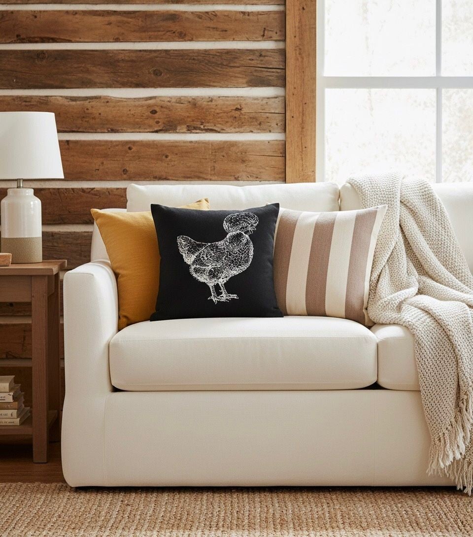 Polish Chicken Knitted Pillowcase