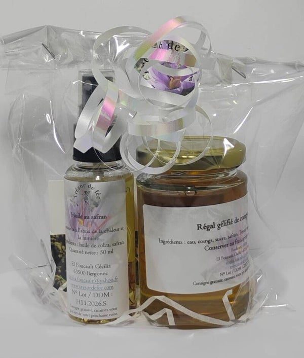 Duo de gelée et huile au safran