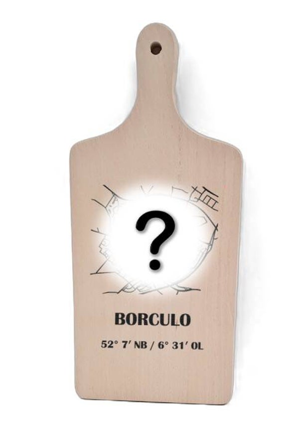 Beuken plank met stadsplattegrond eigen ontwerp