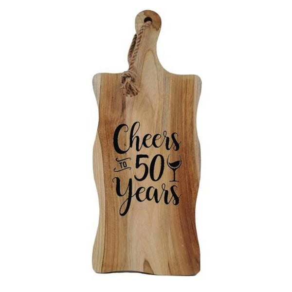 Teakhouten plank met diverse thema's