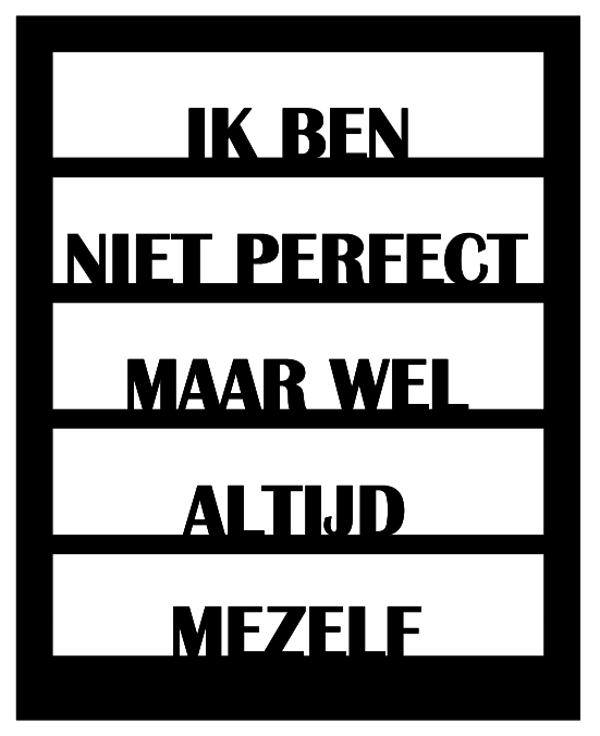 Element Raam "Ik ben niet perfect maar wel..."