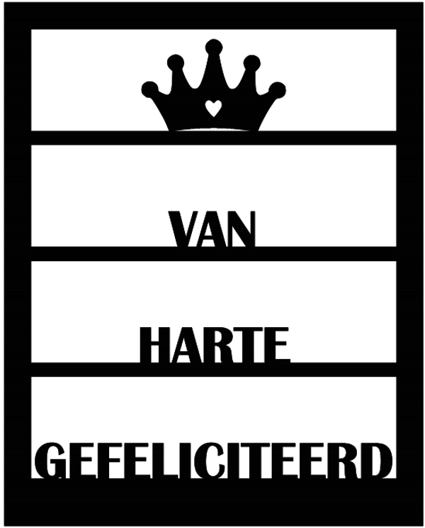 Element Raam "Van harte gefeliciteerd"