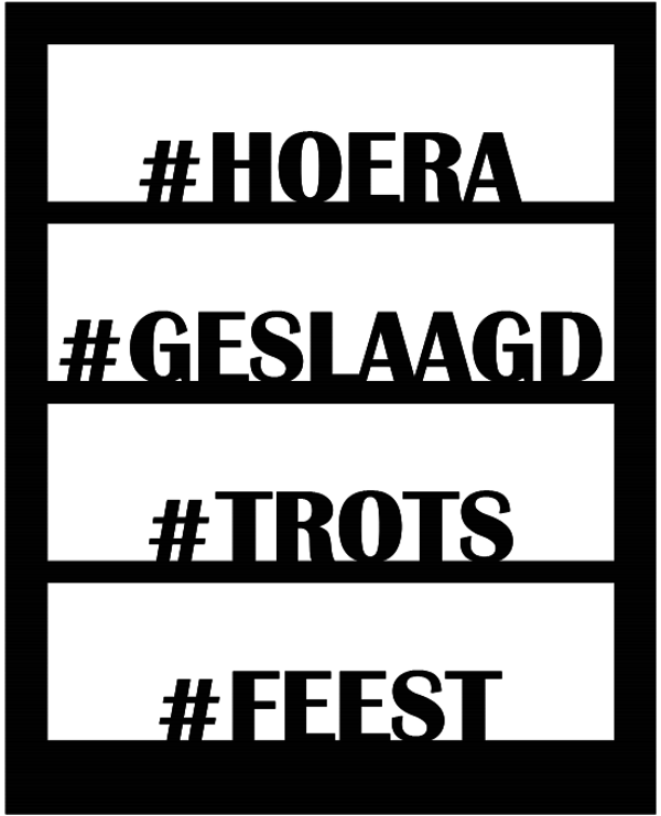 Element Raam "#Hoera"