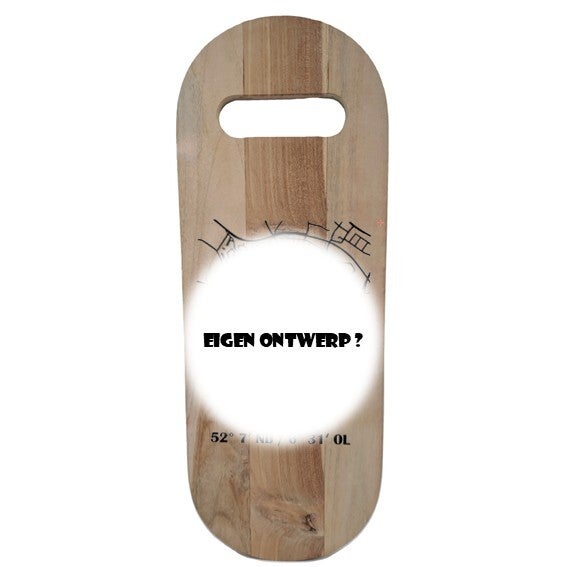 Teakhouten plank met eigen ontwerp