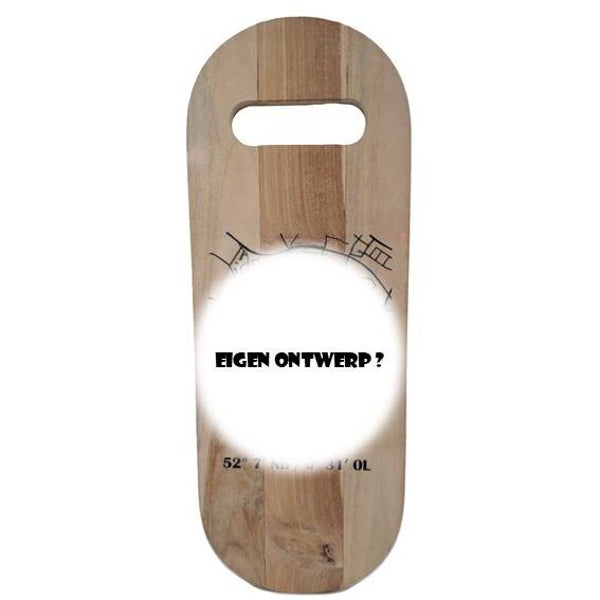 Teakhouten plank met eigen ontwerp