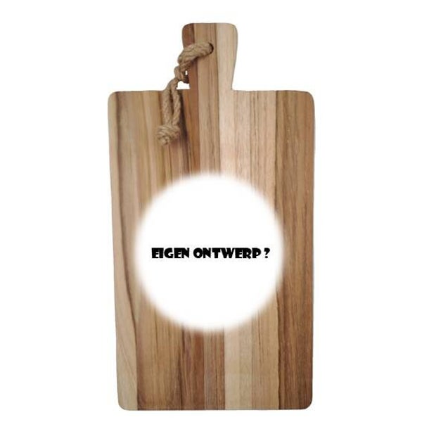 Teakhouten plank met eigen ontwerp