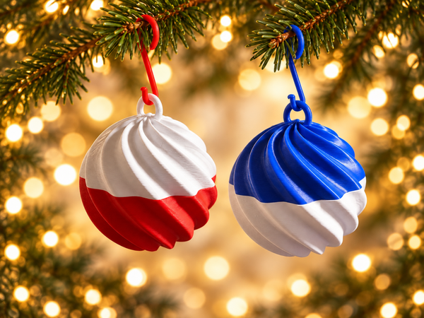 Kerstballen met spiraaldesign