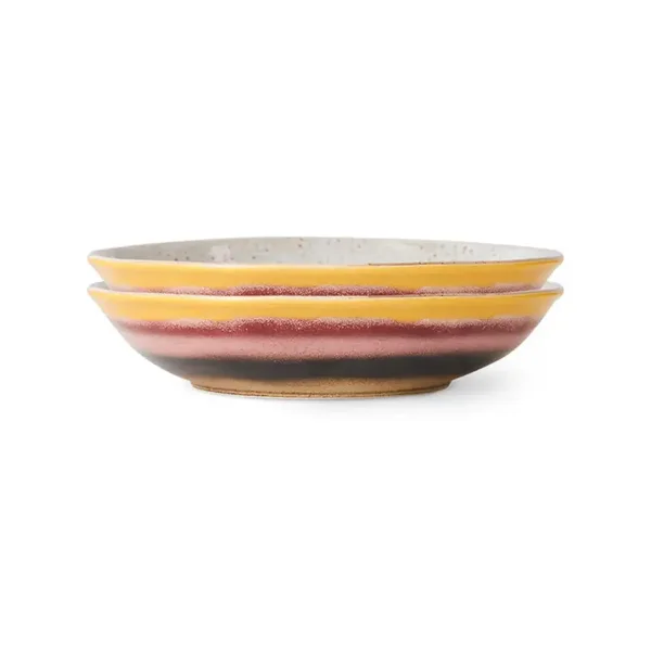 HK Living 70s ceramics curry bowl hibiscus