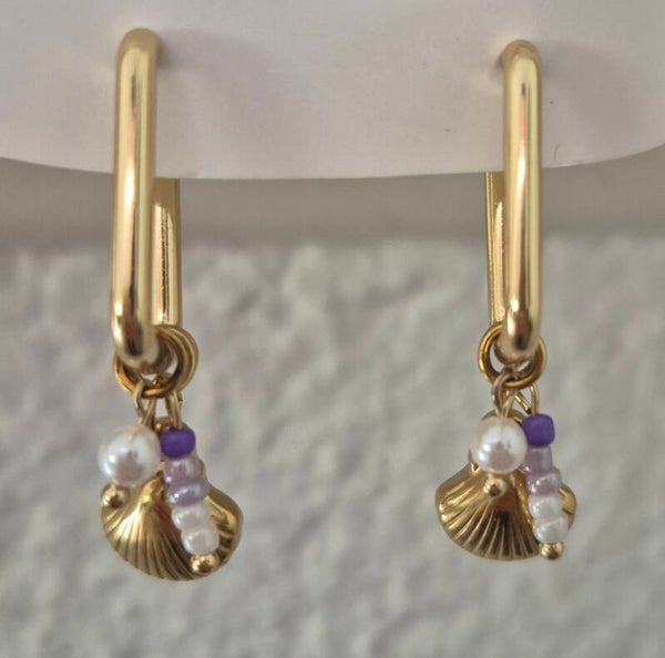 oorbel gouden schelp