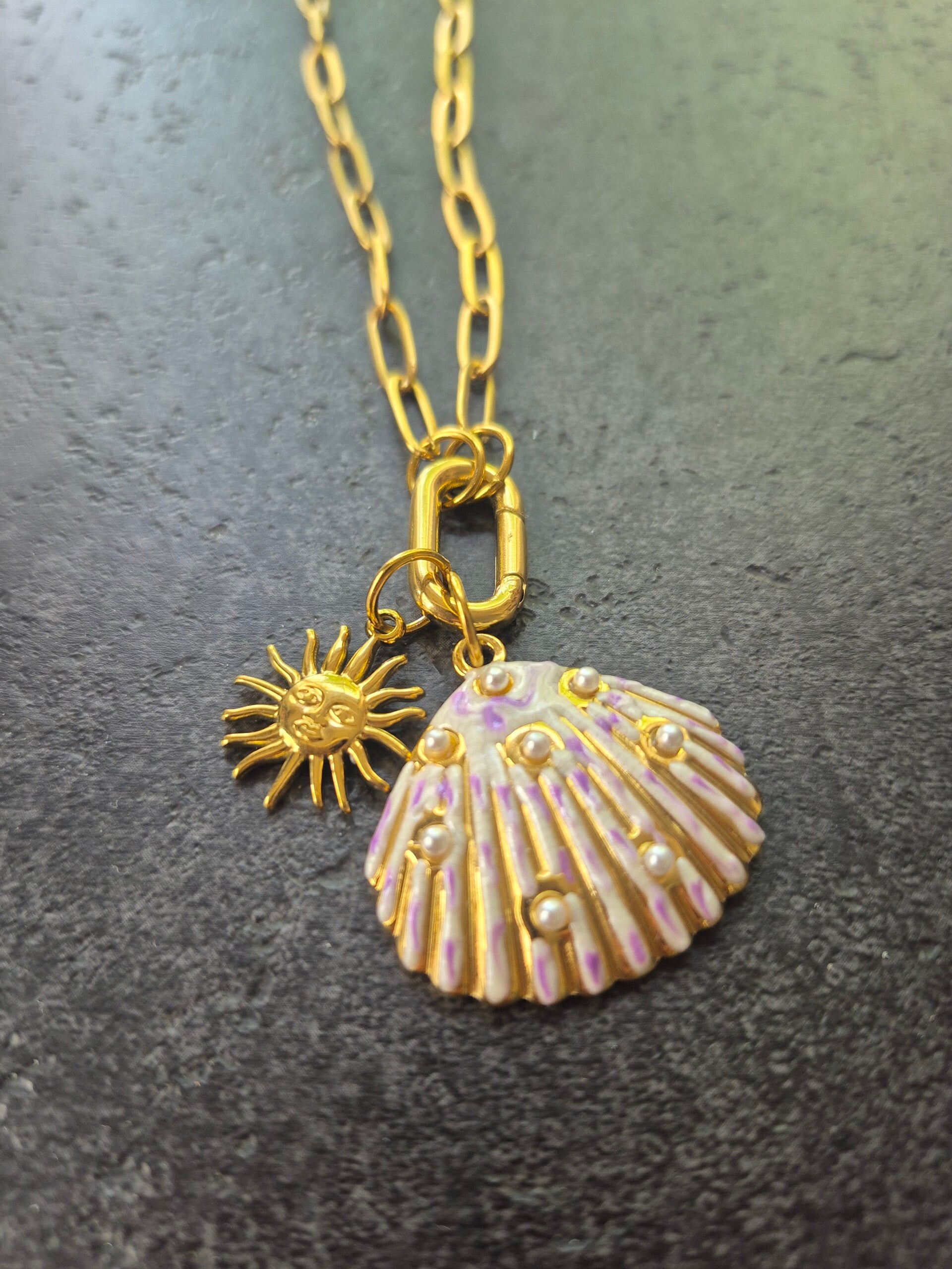 schakelketting met parelschelp