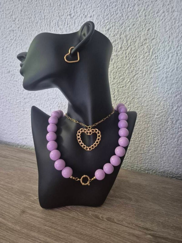 mauve mist kralen ketting