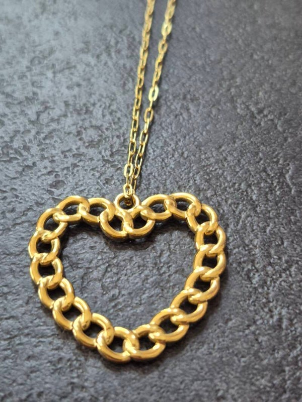 Ketting gouden hart groot