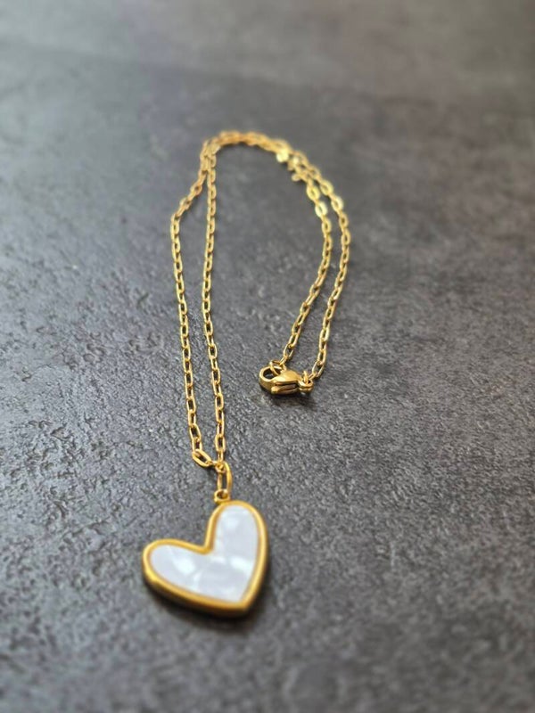 Ketting hart wit groot