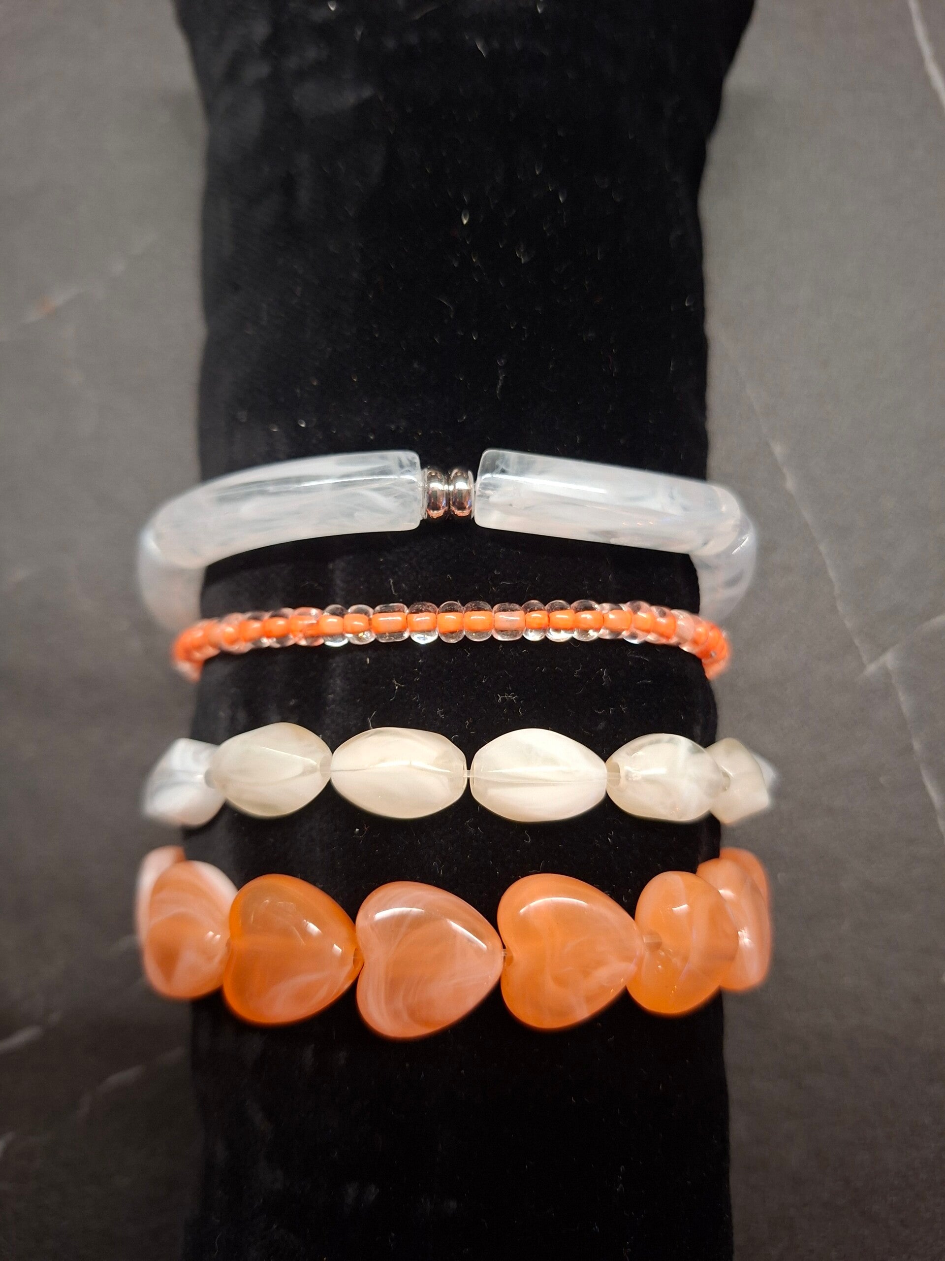 Set oranje/wit 4 stuks
