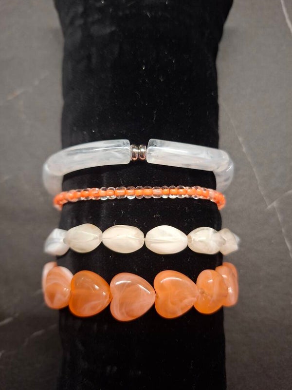Set oranje/wit 4 stuks