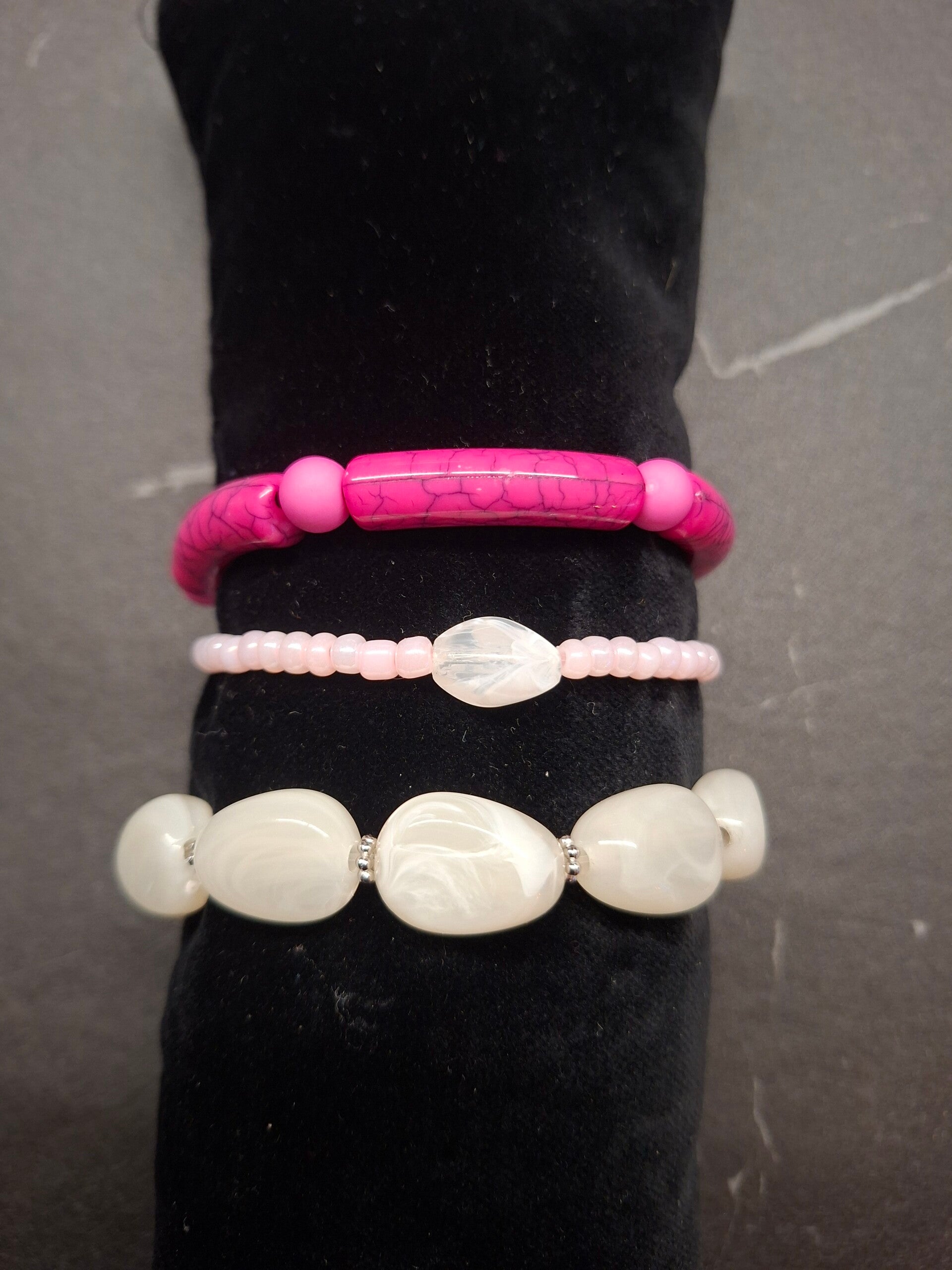 Set roze/wit 3 stuks