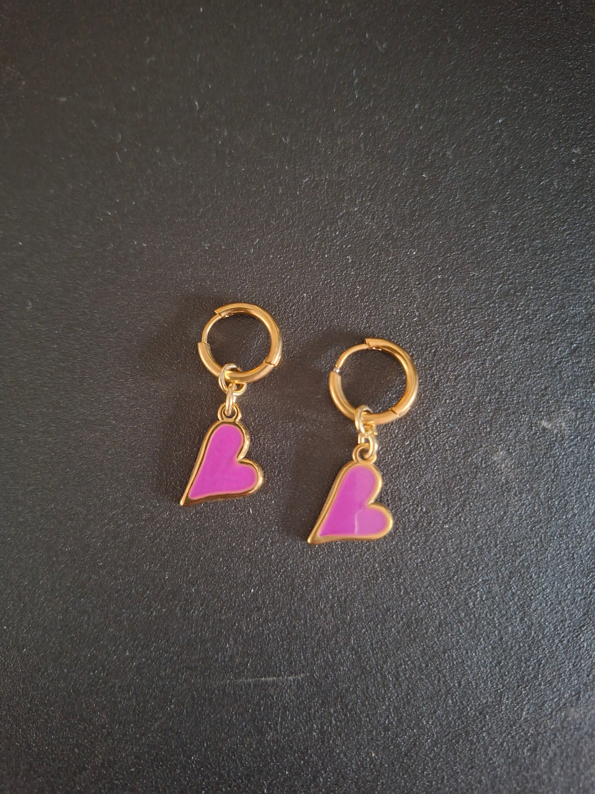 Oorringen met roze hart