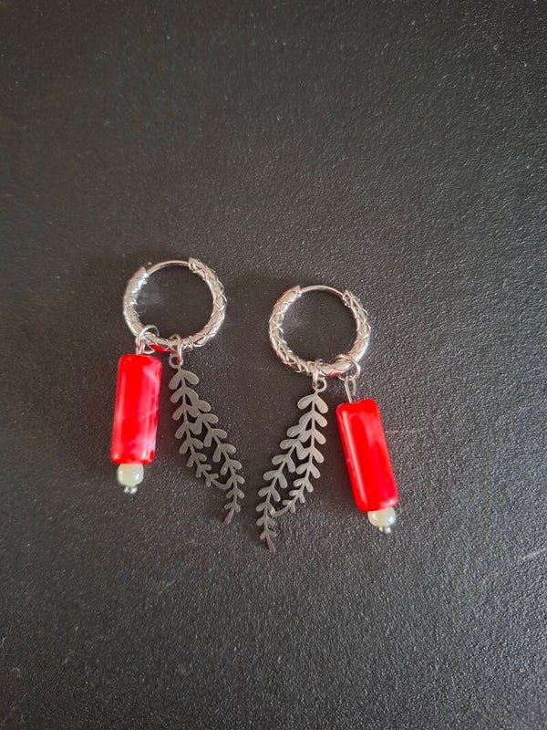 Oorbellen rood