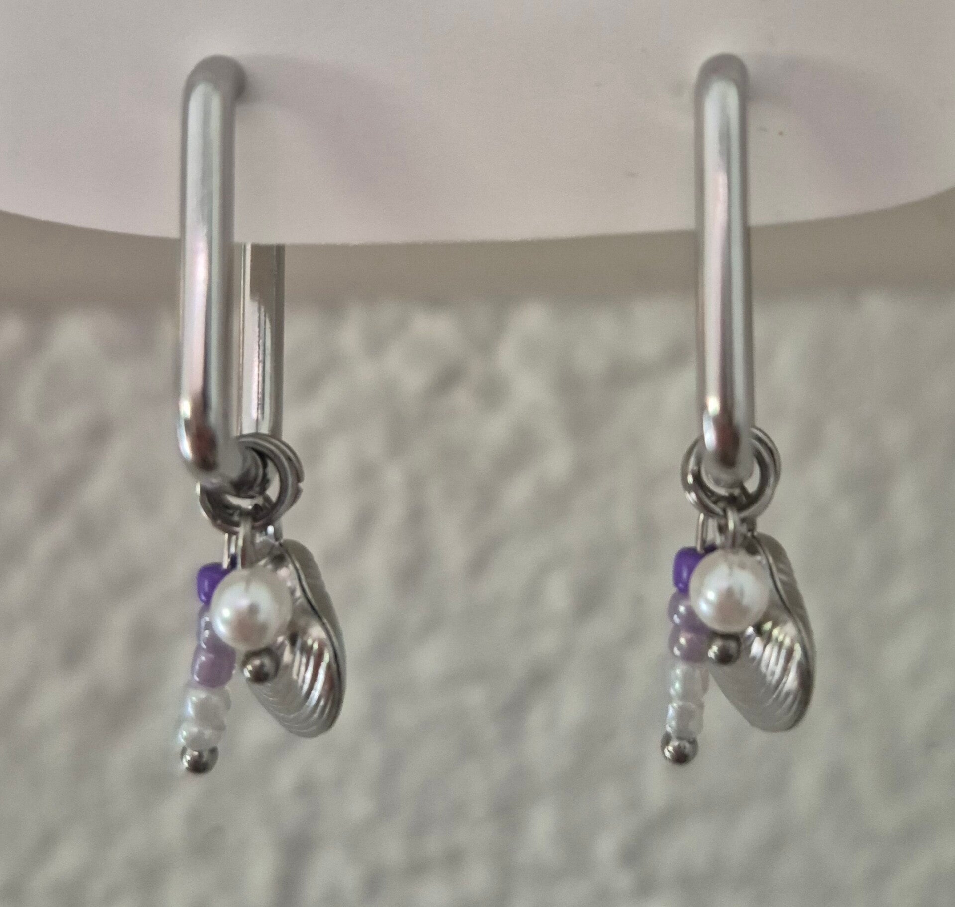 oorbel zilveren schelp