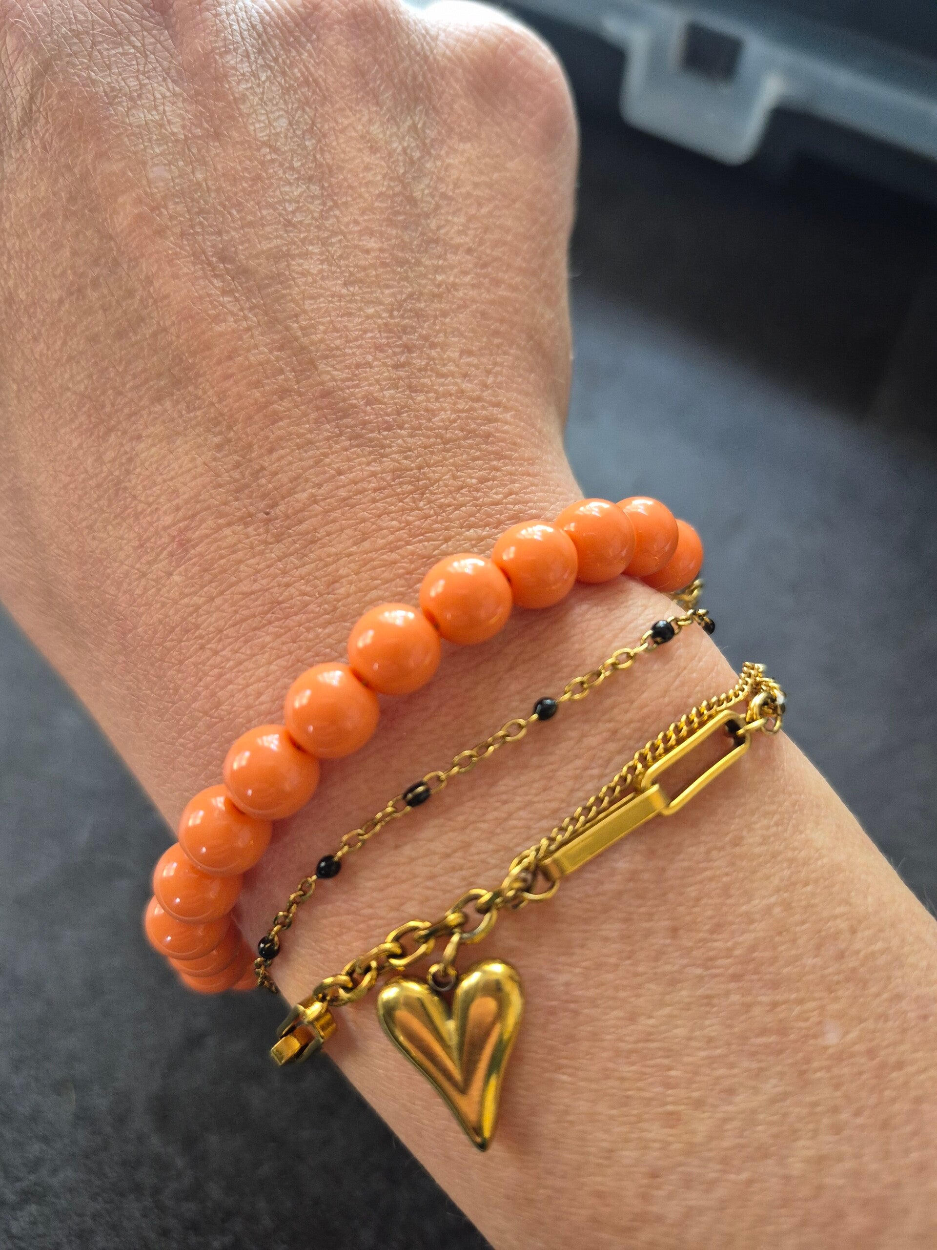 acryl kralenarmband oranje