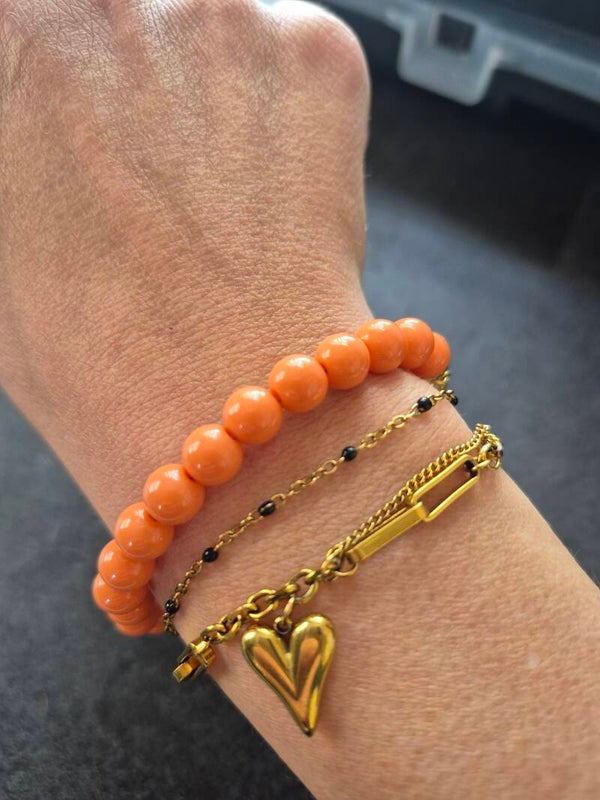 acryl kralenarmband oranje