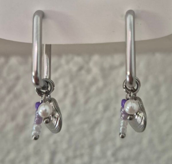 oorbel zilveren schelp